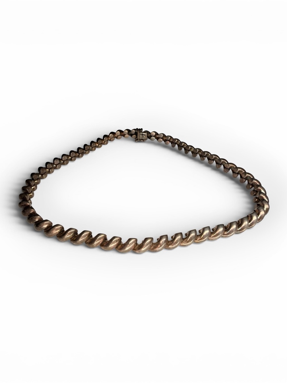 Twisted Link  Necklace in Antique Gold Tone